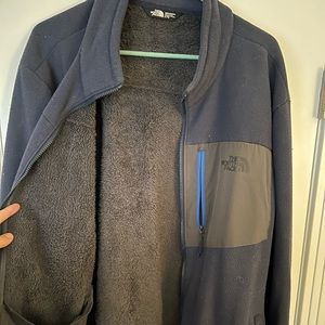 Blue and Gray fleece lined north face jacket